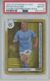 2022-23 Topps Stadium Club Chrome UEFA Club Soccer  Erling Haaland Championship Contributions/Gold 【PSA8】 2/50