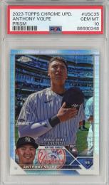 2023 Topps Chrome Update New York Yankees Anthony Volpe Rookie Debut Prizm Refractor PSA 10