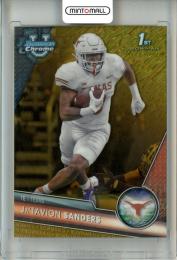 2023 Topps Bowman University Chrome Football  Ja'Tavion Sanders #158 Gold Shimmer Refractor 48/50