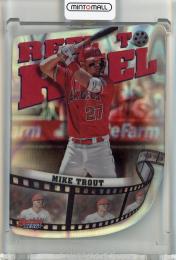 2023 Bowman`s Best Los Angeles Angels Mike Trout Reel to Reel Die-Cuts Lava Refractor 46/50