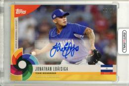 2023 Topps World Baseball Classic Global Stars Nicaragua Jonathan Loaisiga JL-D Autograph Yellow Parallel  08/25