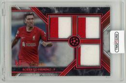 2022-23 TOPPS Museum Collection UEFA Champions League Single Player Triple Relics Rubby Parallel Liverpool FC Roberto Firmino 4/25