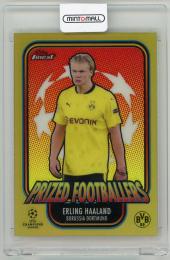 2020-21 TOPPS Finest UEFA Champions League Prized Footballers Gold Refractor Borussia Dortmund Erling Haaland 3/50