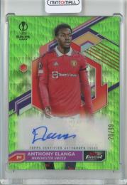 2022-23 Topps Finest UEFA Club Competitions Soccer  Anthony Elanga Base Autographs/Neon Green Wave 20/99