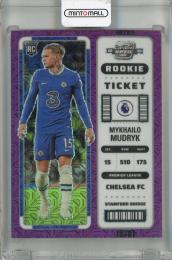 2022-23 Panini Chronicles  Chelsea Mykhailo Mudryk Contenders Optic Rookie Ticket Premier League Purple Mojo #296 (パラレル版) RC(ROOKIE YEAR!)