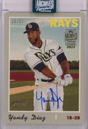 2024 Topps Archives Signature Series Tampa Bay Rays Yandy Diaz 2019 Topps Heritage 06/50