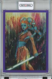 2023 Topps Chrome Star Wars Galaxy  Aayla Secura - Attack of the Clones Women of Star Wars Poster Art/Purple 39/50
