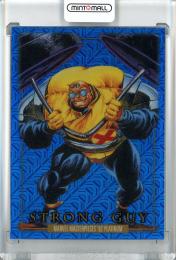 2024 UPPER DECK MARVEL MASTERPIECES ’92 PLATINUM TRADING CARDS HOBBY Strong Guy Blue Traxx Parallel/#85