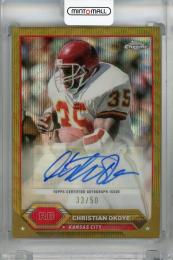 2023 Topps Composite Christian Okoye Topps Chrome Autographs Gold Wave Refractors #TCA-CO【33/50】 Kansas City Chiefs