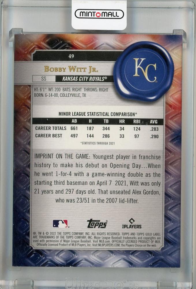 ミントモール / MINT 浦和店 / 2022 Topps Gold Label Kansas City Royals Bobby Witt ...