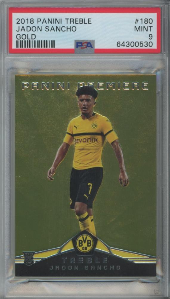 2018-19 Panini Treble Soccer  Jadon Sancho Panini Premiere #180 Gold Parallels  05/25 【PSA 9】