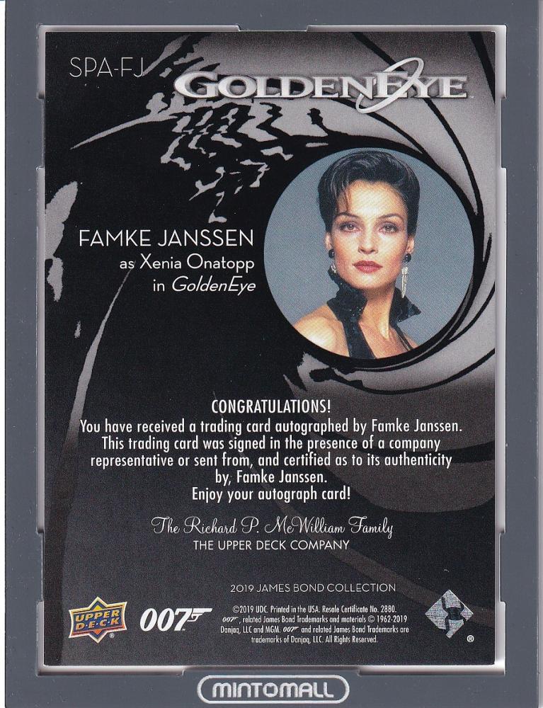 ミントモール Mint 池袋店 19 Upper Deck James Bond Collection Famke Janssen Xenia Onatopp Sp Autographs 16 99 ミントモール Mint 池袋店 19 Upper Deck James Bond Collection Famke Janssen Xenia Onatopp Sp Autographs 16 99