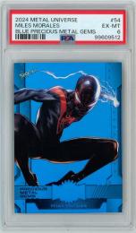 2024 SkyBox Metal Universe Avengers Miles Morales Base/Blue Precious Metal Gems/#54【12/50】【PSA6】