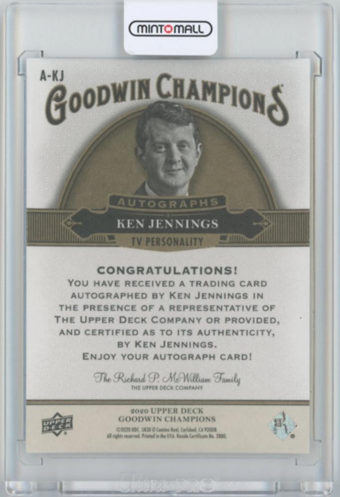  MINT 2020 GOODWIN CHAMPIONS Ken Jennings Autograph