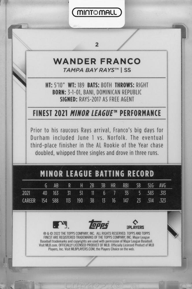 ミントモール / MINT 浦和店 / 2022 Topps Finest Tampa Bay Rays Wander Franco Base