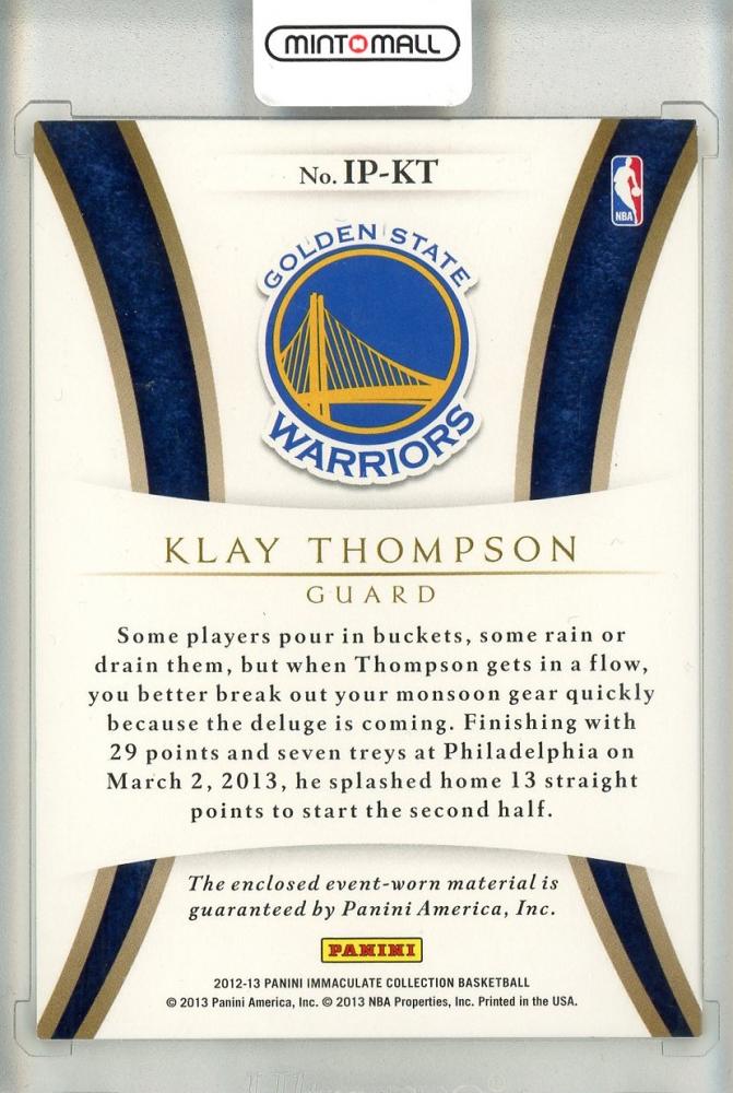 ミントモール / MINT 池袋店 / 201213 Panini Immaculate Klay Thompson Numbers