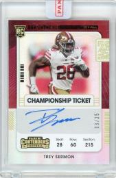 2021 PANINI CONTENDRS FOOTBALL Trey Sermon ChampionshipTicket Autograph【03/25】 San Francisco 49ers