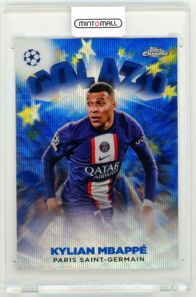 2022-23 Topps Chrome UEFA Club Competitions Kylian Mbappe Golazo Blue Wave Refractor Parallels【16/75】 Paris Saint-Germain