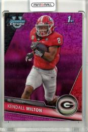 2023 Topps Bowman University Chrome Football  Kendall Milton #96 Fuchsia Mini Diamond Refractor 034/150