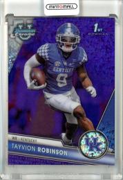 2023 Topps Bowman University Chrome Football  Tayvion Robinson #12 Purple Mini Diamond Refractor 113/399