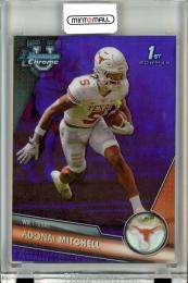 2023 Topps Bowman University Chrome Football  Adonai Mitchell #10 Purple Refractor 007/399