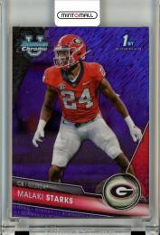 2023 Topps Bowman University Chrome Football  Malaki Starks #55 Purple Shimmer Refractor