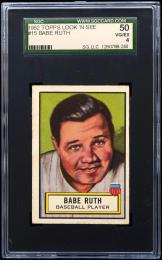 1952 Topps Look'n See #15  Babe Ruth 【SGC 50 VG/EX 4】 New York Yankees