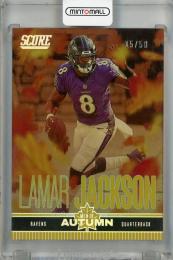 2023 Panini Score  Lamar Jackson Men of Autumn Gold Zone #4 ※裏面白かけあり【15/50】 Baltimore Ravens