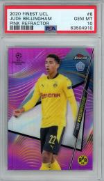2020-21 Topps Finest UEFA Champions League Jude Bellingham RC/ Pink Refractors/#6【118/125】【PSA10】 Borussia Dortmund