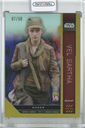 2023 Topps Finest Star Wars  Vel Sartha BaseParallel/Gold 07/50