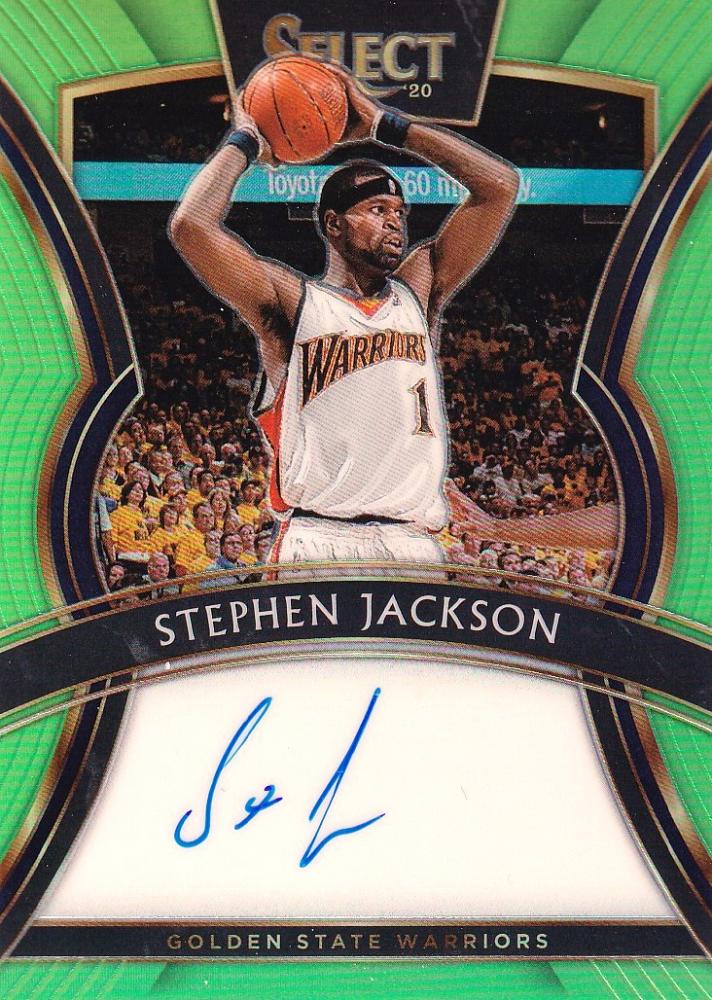 2019-20 Panini Select Golden State Warriors Stephen Jackson Signatures Neon Greenパラレル版 46/99