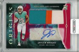 【角に若干白欠けあり】2024 PANINI Origins Jaylen Wright Autograph & Jumbo Jersey (RC)【10/99】