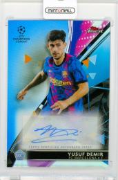 2021-22 Topps Finest UEFA Champions League Yusuf Demir Autograph Blue Refractor Parallel【56/150】 FC Barcelona