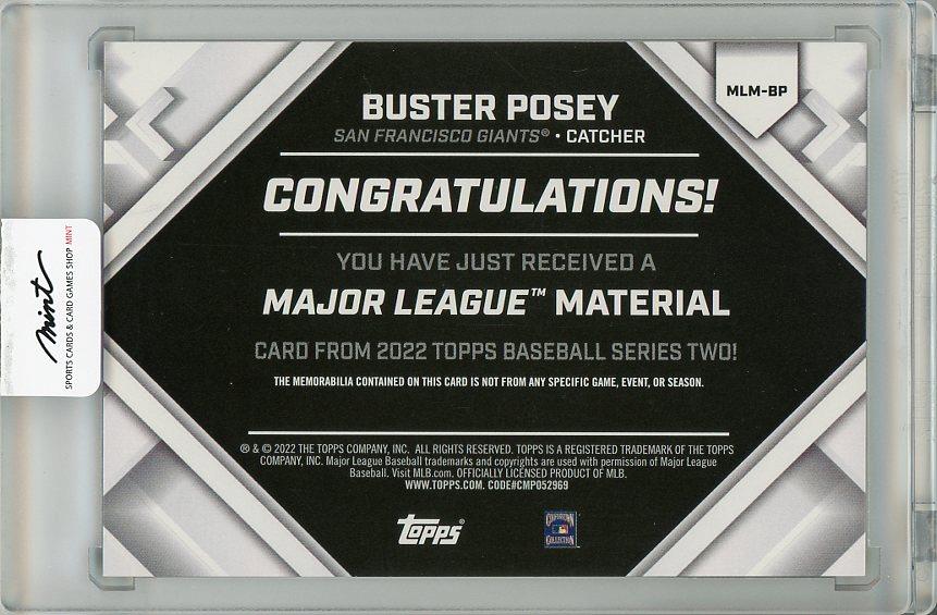 ミントモール / MINT 梅田店 / 2022 TOPPS Series 2 Buster Posey Game Used Memorabilia