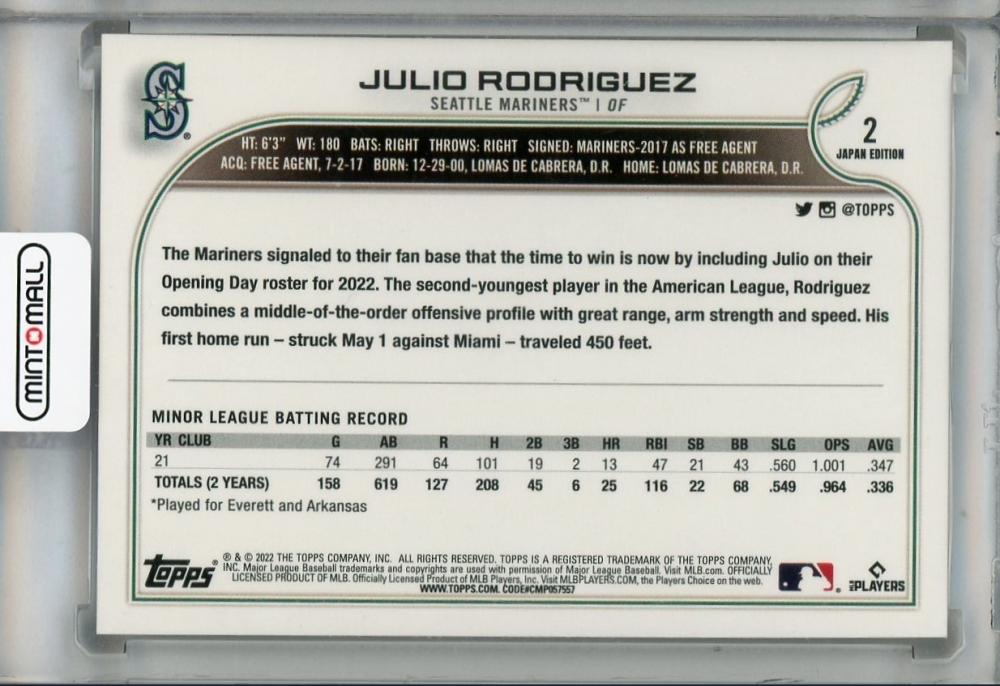 topps 2022 JAPAN EDITION JULIO RODRIGUEZ