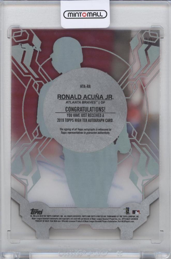  MINT 2019 TOPPS HIGH TEK Ronald Acuna Jr Autograph Card 