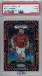 2023-24 Panini Prizm Premier League Soccer Luke Shaw Tiger Stripe Choice Prizms/#49【PSA9】Manchester United