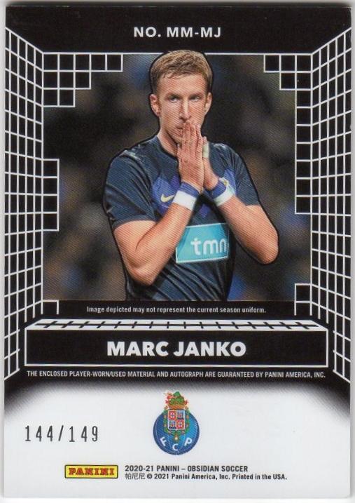 ミントモール Mint 千葉店 21 Panini Obsidian Marc Janko Relic Autographs 144 149