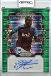 2023-24 Panini Prizm Premier League Soccer Moussa Diaby Base/Green Pulsar Prizms AUTO/#S-MD Aston Villa