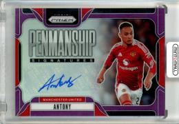 2024-25 Panini Prizm Premier League Antony Penmanship Autograph Purple Prizms parallel【02/10】 Manchester United