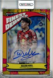 2024 Topps Finest MLS Soccer Julian Hall Finest Debuts Autographs/Gold Refractors/#FDA-JZ【43/50】 New York Red Bulls