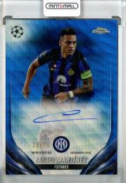 2023-24 Topps Chrome UEFA Club Competitions Lautaro Martinez Chrome Autographs/Blue Wave Refractors/#CA-LT【29/75】 FC Internazionale Milano