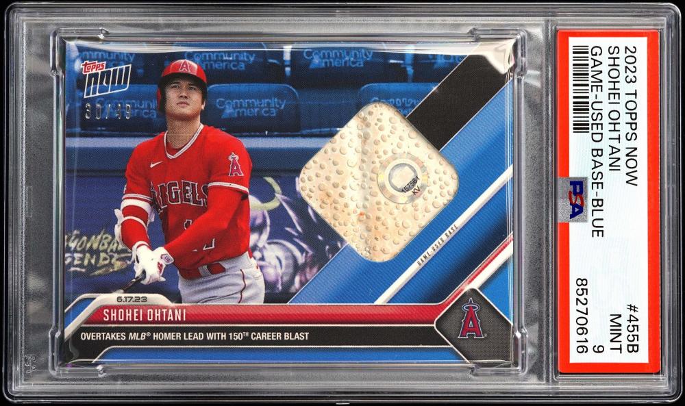2023 Topps Now #455B Shohei Ohtani Game Used Base Relic Blue