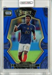 2022-23 Panini Select FIFA France Kingsley Coman Mezzanine Base Blue Prizm