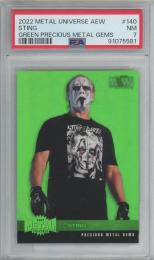 2022 SkyBox Metal Universe AEW Sting Green Precious Metal Gems【PSA 7】010/100