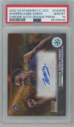 2022-23 Topps Stadium Club Chrome UEFA Champions League & UEFA Europa League Warren Zaire-Emery Chrome Autograph/Orange Prizm/#CAWZE/RC【10/25】【PSA10】 Paris Saint-Germain
