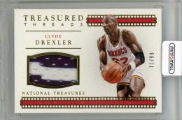 2015-16 PANINI National Treasures Clyde Drexler Treasured Threads Clyde #14 Jersey【71/99】 Houston Rockets