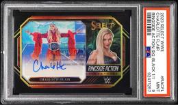 2023 Panini Select WWE  Charlotte Flair #RACFL Ringside Action Signatures Prizms Black 【1/1 】【PSA MINT 9】