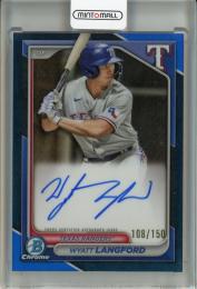 BGS ワイアット・ラングフォード サイン 2023 Bowman Draft Wyatt Langford 2023 Bowman Draft #BDC-106 Chrome - Sparkle