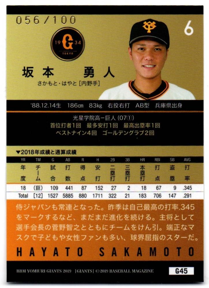 ミントモール / MINT 横浜店 / 2019 BBM 読売ジャイアンツ / 坂本勇人 